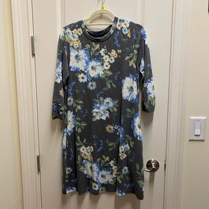 Apt. 9 Long Sleeve Floral Dress Medium
